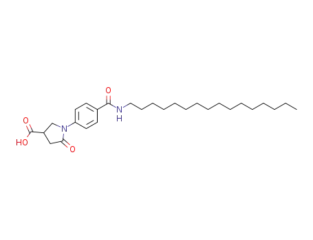 Molecular Structure of 64026-42-2 (3-Pyrrolidinecarboxylic acid,
1-[4-[(hexadecylamino)carbonyl]phenyl]-5-oxo-)