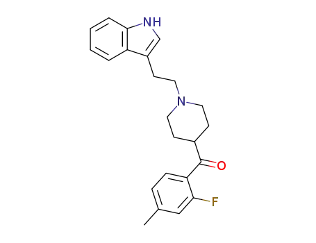 Molecular Structure of 64671-11-0 (Methanone,
(2-fluoro-4-methylphenyl)[1-[2-(1H-indol-3-yl)ethyl]-4-piperidinyl]-)