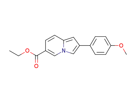 Molecular Structure of 59228-50-1 (6-Indolizinecarboxylic acid, 2-(4-methoxyphenyl)-, ethyl ester)
