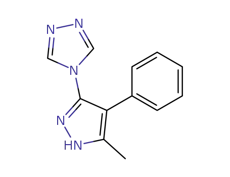 Molecular Structure of 62537-94-4 (4H-1,2,4-Triazole, 4-(5-methyl-4-phenyl-1H-pyrazol-3-yl)-)