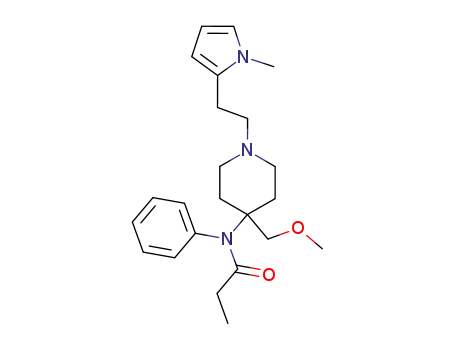 Molecular Structure of 61380-52-7 (Propanamide,
N-[4-(methoxymethyl)-1-[2-(1-methyl-1H-pyrrol-2-yl)ethyl]-4-piperidinyl]-
N-phenyl-)