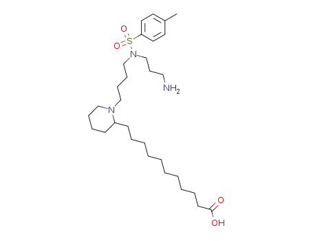 2-Piperidineundecanoic acid,
1-[4-[(3-aminopropyl)[(4-methylphenyl)sulfonyl]amino]butyl]-