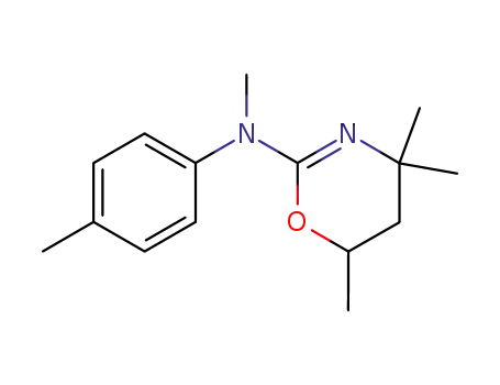 Molecular Structure of 53004-34-5 (4H-1,3-Oxazin-2-amine,
5,6-dihydro-N,4,4,6-tetramethyl-N-(4-methylphenyl)-)