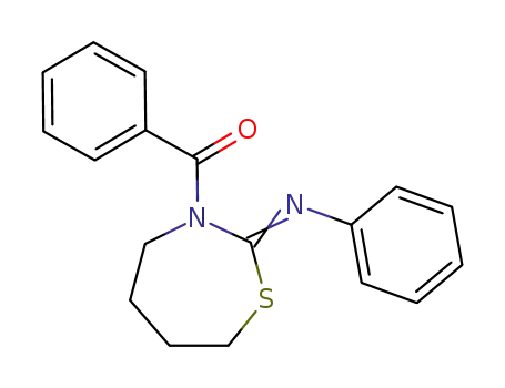Molecular Structure of 31930-28-6 (1,3-Thiazepin-2(3H)-imine, 3-benzoyltetrahydro-N-phenyl-)