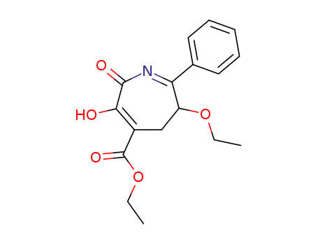 Molecular Structure of 60769-91-7 (2H-Azepine-4-carboxylic acid,
6-ethoxy-5,6-dihydro-3-hydroxy-2-oxo-7-phenyl-, ethyl ester)