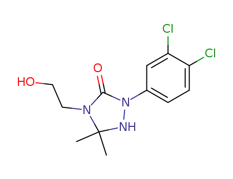 Molecular Structure of 62225-92-7 (1,2,4-Triazolidin-3-one,
2-(3,4-dichlorophenyl)-4-(2-hydroxyethyl)-5,5-dimethyl-)