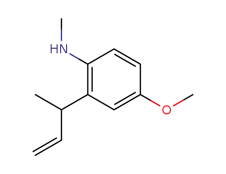 Molecular Structure of 62379-03-7 (Benzenamine, 4-methoxy-N-methyl-2-(1-methyl-2-propenyl)-)