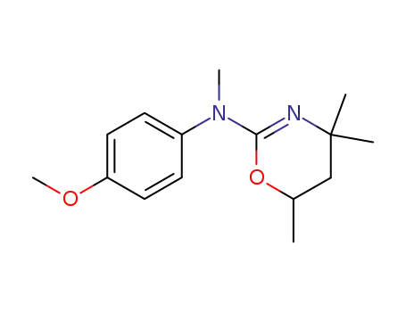 Molecular Structure of 53004-32-3 (4H-1,3-Oxazin-2-amine,
5,6-dihydro-N-(4-methoxyphenyl)-N,4,4,6-tetramethyl-)