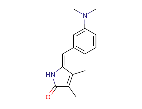 Molecular Structure of 61809-97-0 (2H-Pyrrol-2-one,
5-[[3-(dimethylamino)phenyl]methylene]-1,5-dihydro-3,4-dimethyl-, (E)-)