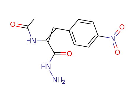 Molecular Structure of 104296-08-4 (2-Propenoic acid, 2-(acetylamino)-3-(4-nitrophenyl)-, hydrazide)