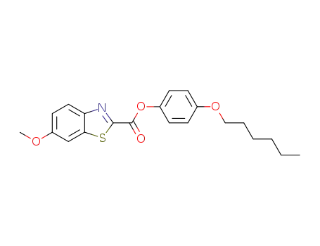 Molecular Structure of 62725-13-7 (2-Benzothiazolecarboxylic acid, 6-methoxy-, 4-(hexyloxy)phenyl ester)