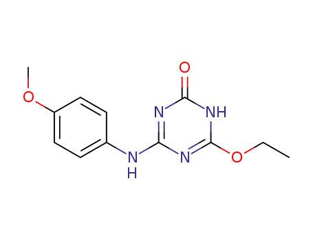 Molecular Structure of 62808-05-3 (1,3,5-Triazin-2(1H)-one, 4-ethoxy-6-[(4-methoxyphenyl)amino]-)