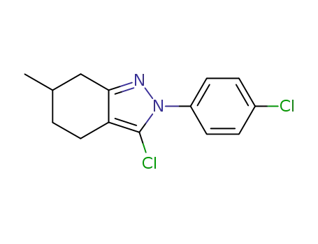 Molecular Structure of 63419-22-7 (2H-Indazole, 3-chloro-2-(4-chlorophenyl)-4,5,6,7-tetrahydro-6-methyl-)