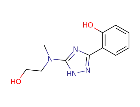Molecular Structure of 61450-70-2 (Phenol, 2-[5-[(2-hydroxyethyl)methylamino]-1H-1,2,4-triazol-3-yl]-)