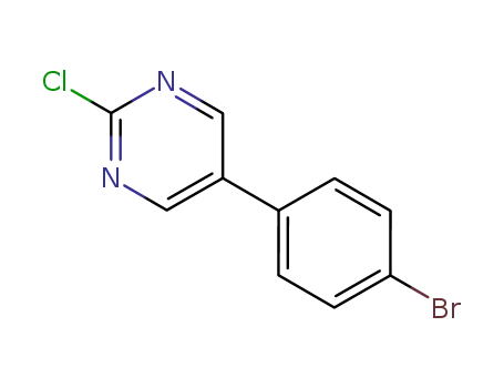 Molecular Structure of 27794-00-9 (Pyrimidine, 5-(4-bromophenyl)-2-chloro-)