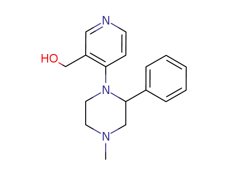 Molecular Structure of 61337-97-1 (3-Pyridinemethanol, 4-(4-methyl-2-phenyl-1-piperazinyl)-)