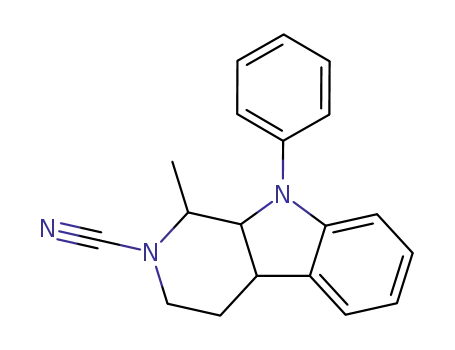 Molecular Structure of 63050-04-4 (2H-Pyrido[3,4-b]indole-2-carbonitrile,
1,3,4,4a,9,9a-hexahydro-1-methyl-9-phenyl-)