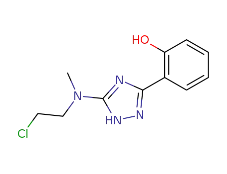 Molecular Structure of 61450-82-6 (Phenol, 2-[5-[(2-chloroethyl)methylamino]-1H-1,2,4-triazol-3-yl]-)
