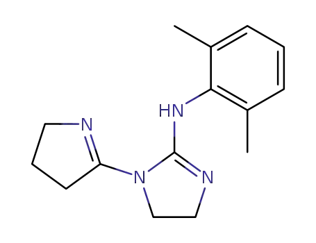 Molecular Structure of 62351-89-7 (1H-Imidazol-2-amine,
1-(3,4-dihydro-2H-pyrrol-5-yl)-N-(2,6-dimethylphenyl)-4,5-dihydro-)