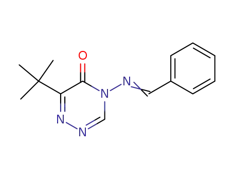 Molecular Structure of 62191-37-1 (1,2,4-Triazin-5(4H)-one,
6-(1,1-dimethylethyl)-4-[(phenylmethylene)amino]-)
