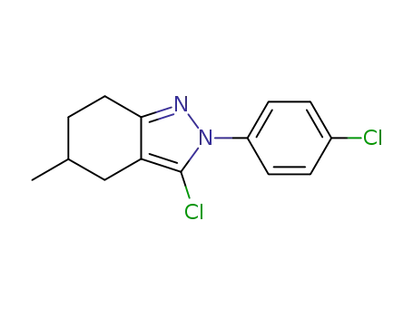 Molecular Structure of 63419-19-2 (2H-Indazole, 3-chloro-2-(4-chlorophenyl)-4,5,6,7-tetrahydro-5-methyl-)