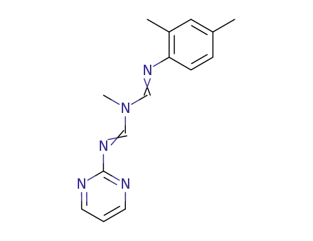 Molecular Structure of 65259-27-0 (Methanimidamide,
N-[[(2,4-dimethylphenyl)imino]methyl]-N-methyl-N'-2-pyrimidinyl-)