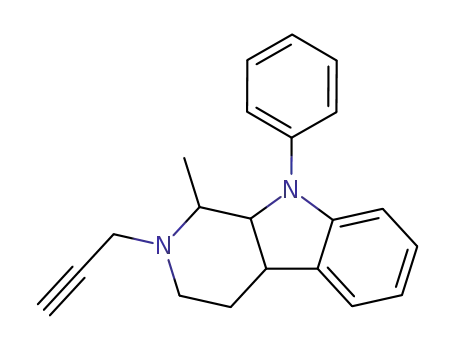 Molecular Structure of 63049-78-5 (1H-Pyrido[3,4-b]indole,
2,3,4,4a,9,9a-hexahydro-1-methyl-9-phenyl-2-(2-propynyl)-)