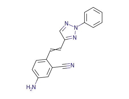 Molecular Structure of 25730-38-5 (Benzonitrile, 5-amino-2-[2-(2-phenyl-2H-1,2,3-triazol-4-yl)ethenyl]-)