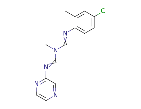 Molecular Structure of 65258-83-5 (Methanimidamide,
N-[[(4-chloro-2-methylphenyl)imino]methyl]-N-methyl-N'-pyrazinyl-)