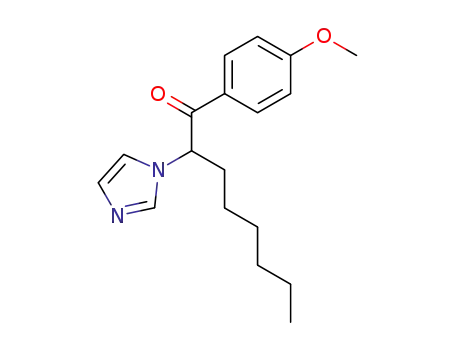 Molecular Structure of 62514-42-5 (1-Octanone, 2-(1H-imidazol-1-yl)-1-(4-methoxyphenyl)-)