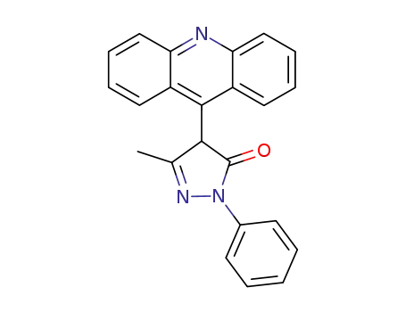 Molecular Structure of 90878-34-5 (3H-Pyrazol-3-one, 4-(9-acridinyl)-2,4-dihydro-5-methyl-2-phenyl-)