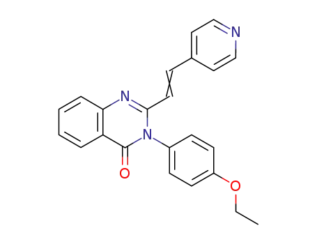 Molecular Structure of 41466-27-7 (4(3H)-Quinazolinone,3-(4-ethoxyphenyl)-2-[2-(4-pyridinyl)ethenyl]-)