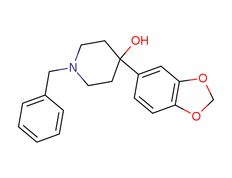 Molecular Structure of 56074-26-1 (4-Piperidinol, 4-(1,3-benzodioxol-5-yl)-1-(phenylmethyl)-)