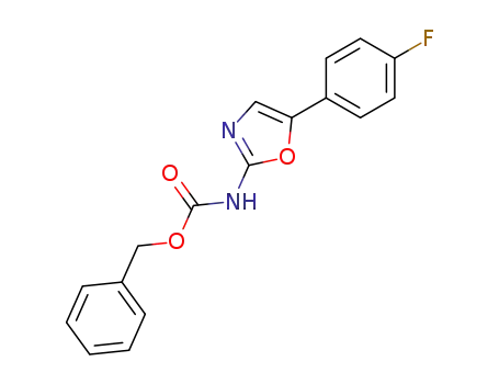 Molecular Structure of 21718-01-4 (Carbamic acid, [5-(4-fluorophenyl)-2-oxazolyl]-, phenylmethyl ester)
