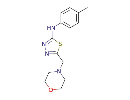 Molecular Structure of 65924-98-3 (1,3,4-Thiadiazol-2-amine, N-(4-methylphenyl)-5-(4-morpholinylmethyl)-)