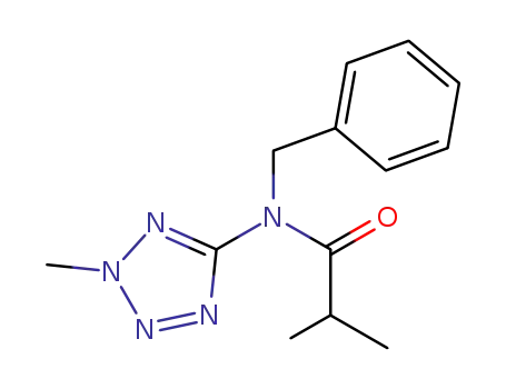 Molecular Structure of 62400-20-8 (Propanamide, 2-methyl-N-(2-methyl-2H-tetrazol-5-yl)-N-(phenylmethyl)-)