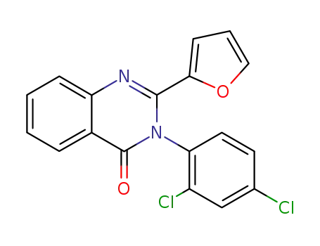 Molecular Structure of 62820-56-8 (4(3H)-Quinazolinone, 3-(2,4-dichlorophenyl)-2-(2-furanyl)-)
