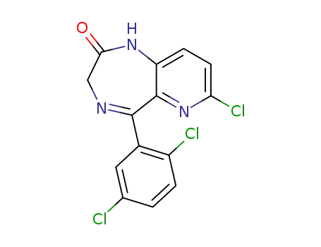 Molecular Structure of 42785-26-2 (2H-Pyrido[3,2-e]-1,4-diazepin-2-one,
7-chloro-5-(2,5-dichlorophenyl)-1,3-dihydro-)