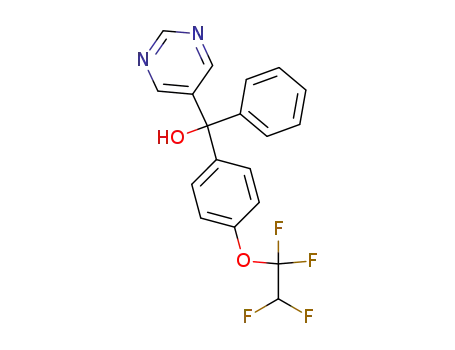 Molecular Structure of 56425-95-7 (5-Pyrimidinemethanol, a-phenyl-a-[4-(1,1,2,2-tetrafluoroethoxy)phenyl]-)