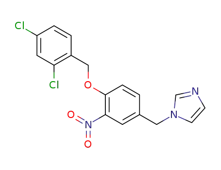 Molecular Structure of 58041-91-1 (1H-Imidazole, 1-[[4-[(2,4-dichlorophenyl)methoxy]-3-nitrophenyl]methyl]-)