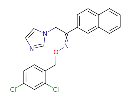 Molecular Structure of 64211-47-8 (Ethanone, 2-(1H-imidazol-1-yl)-1-(2-naphthalenyl)-,
O-[(2,4-dichlorophenyl)methyl]oxime)