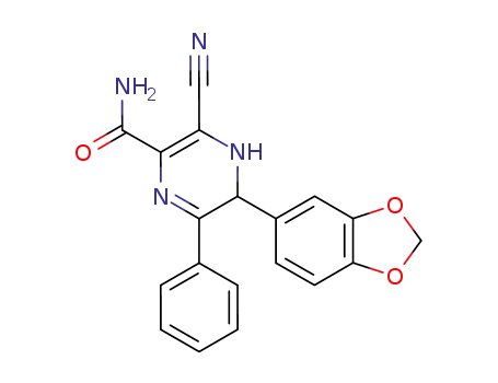 Pyrazinecarboxamide,
5-(1,3-benzodioxol-5-yl)-3-cyano-4,5-dihydro-6-phenyl-