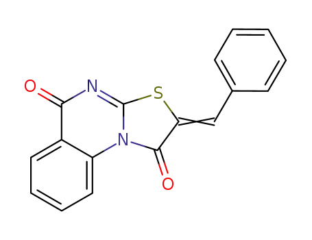 Molecular Structure of 62473-10-3 (5H-Thiazolo[3,2-a]quinazoline-1,5(2H)-dione, 2-(phenylmethylene)-)
