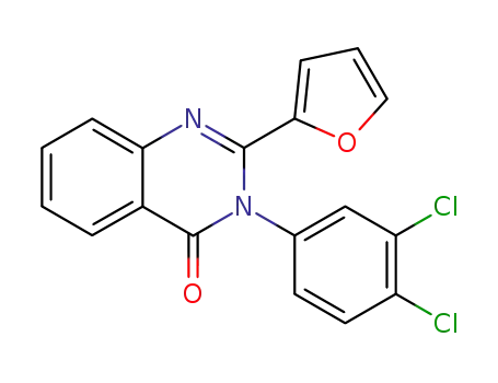 Molecular Structure of 62820-57-9 (4(3H)-Quinazolinone, 3-(3,4-dichlorophenyl)-2-(2-furanyl)-)