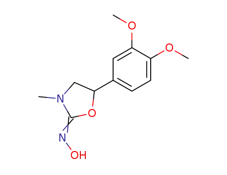 Molecular Structure of 63009-81-4 (2-Oxazolidinone, 5-(3,4-dimethoxyphenyl)-3-methyl-, oxime)