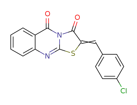 Molecular Structure of 62473-08-9 (5H-Thiazolo[2,3-b]quinazoline-3,5(2H)-dione,
2-[(4-chlorophenyl)methylene]-)