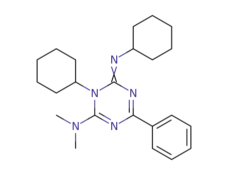 Molecular Structure of 61740-94-1 (1,3,5-Triazin-2-amine,
1-cyclohexyl-6-(cyclohexylimino)-1,6-dihydro-N,N-dimethyl-4-phenyl-)