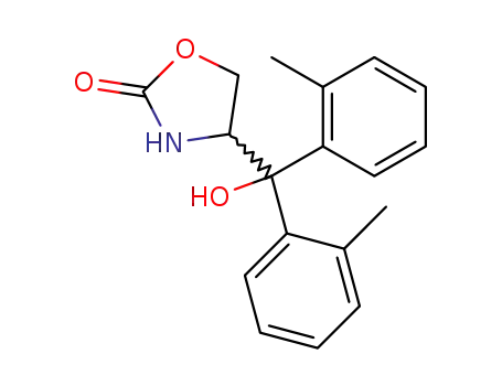 Molecular Structure of 62941-46-2 (2-Oxazolidinone, 4-[hydroxybis(2-methylphenyl)methyl]-)