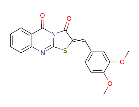 Molecular Structure of 62473-07-8 (5H-Thiazolo[2,3-b]quinazoline-3,5(2H)-dione,
2-[(3,4-dimethoxyphenyl)methylene]-)