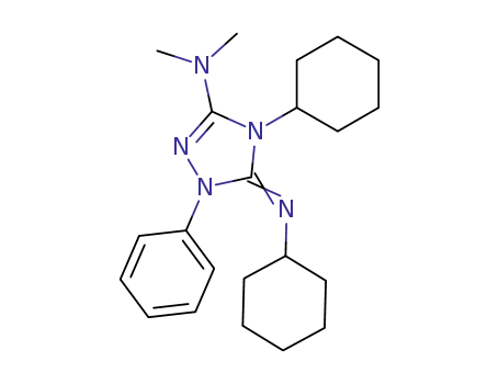 Molecular Structure of 61740-93-0 (1H-1,2,4-Triazol-3-amine,
4-cyclohexyl-5-(cyclohexylimino)-4,5-dihydro-N,N-dimethyl-1-phenyl-)